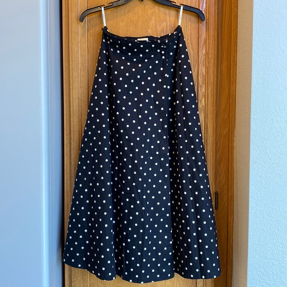 Par Duchamp Dresses & Skirts - A Wardrobe Must-Have Black & White Polkadot A-Line Mid-Length Wrap Skirt Size 4